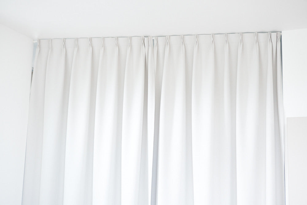 MOOD - Textured blackout medium weight curtains - Pearl White -extra long curtains - drapery - Loft Curtains