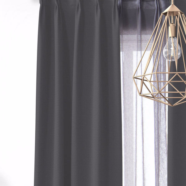 BLOCK - Light weight blackout curtains - Graphite -extra long curtains - drapery - Loft Curtains