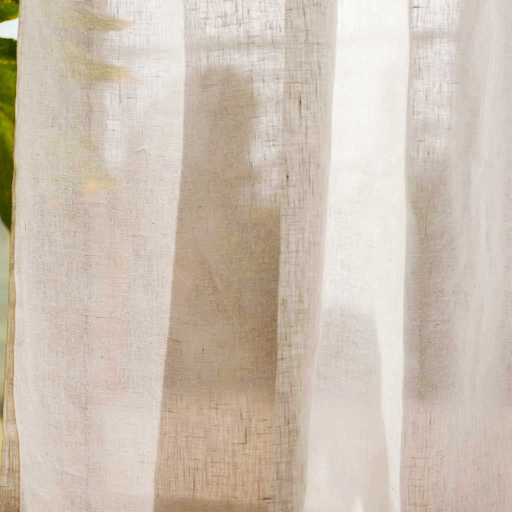 ANTWERP - 100% Belgian Linen Sheer Curtains - Flax -extra long curtains - drapery - Loft Curtains