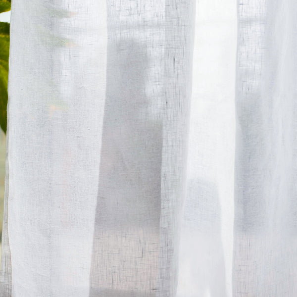 ANTWERP - 100% Belgian Linen Sheer Curtains - Glacier -extra long curtains - drapery - Loft Curtains
