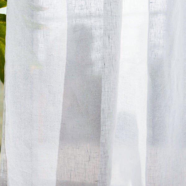 ANTWERP - 100% Belgian Linen Sheer Curtains - Glacier -extra long curtains - drapery - Loft Curtains