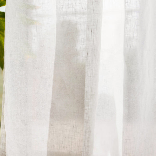 ANTWERP - 100% Belgian Linen Sheer Curtains - Oyster -extra long curtains - drapery - Loft Curtains