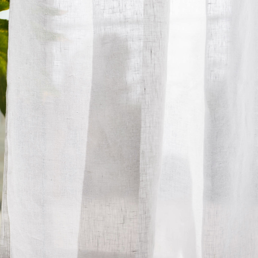ANTWERP - 100% Belgian Linen Sheer Curtains - White -extra long curtains - drapery - Loft Curtains