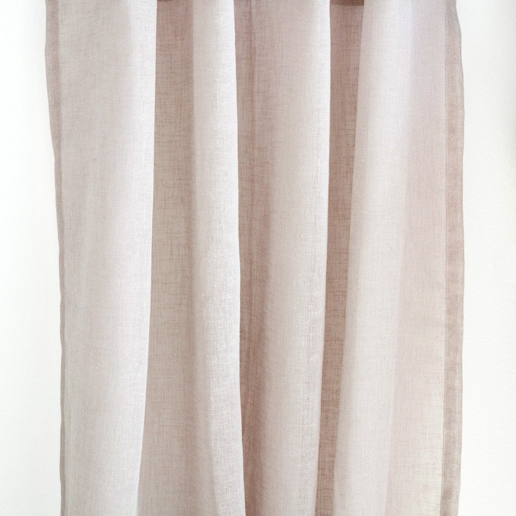FLOW - Linen open weave sheer curtains - Smoke -extra long curtains - drapery - Loft Curtains
