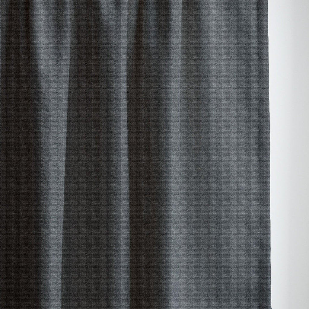 GRACE - Linen blend textured curtains - Textured Black -extra long curtains - drapery - Loft Curtains