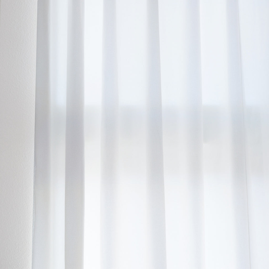 VELVET - Nylon blend dense pile sheer - White -extra long curtains - drapery - Loft Curtains