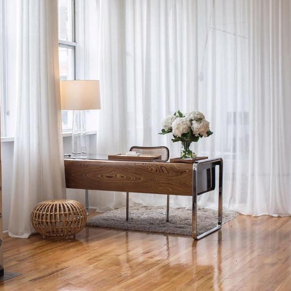 FLOW - Linen open weave sheer curtains - White -extra long curtains - drapery - Loft Curtains