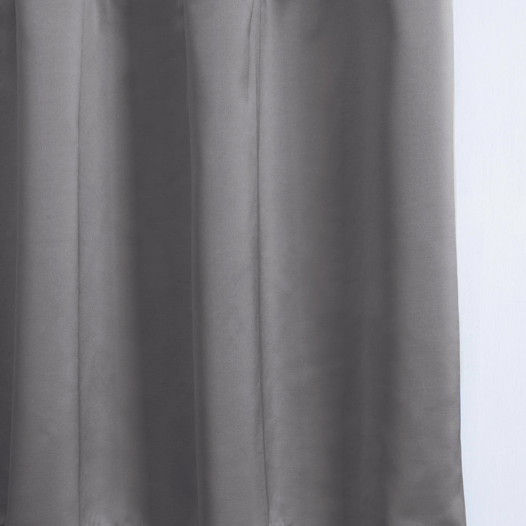 LUSTER - Satin semi sheer - Dark Steel -extra long curtains - drapery - Loft Curtains