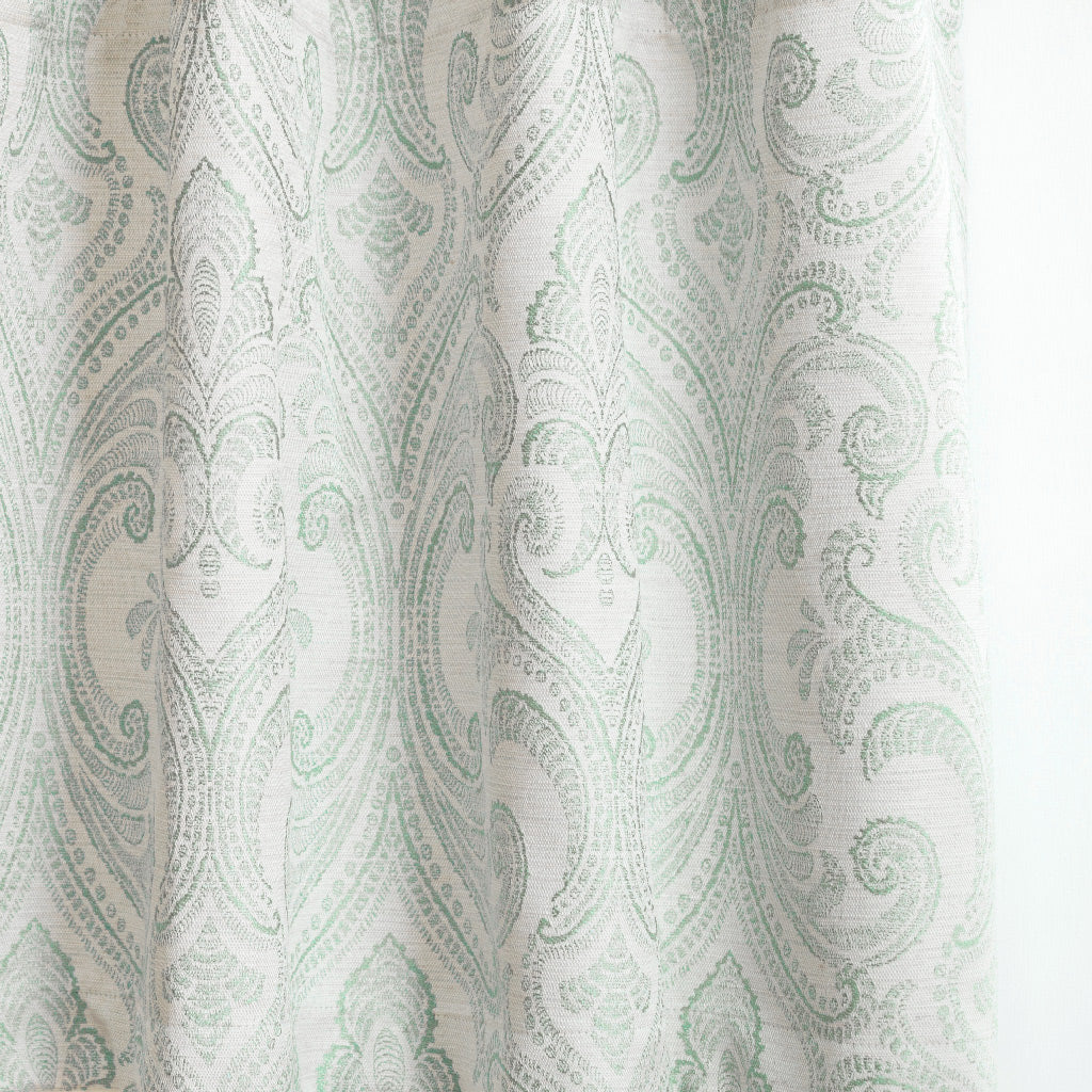 VALENCIA - Linen Blend Floral Embroidered Curtains - Soft Green -extra long curtains - drapery - Loft Curtains