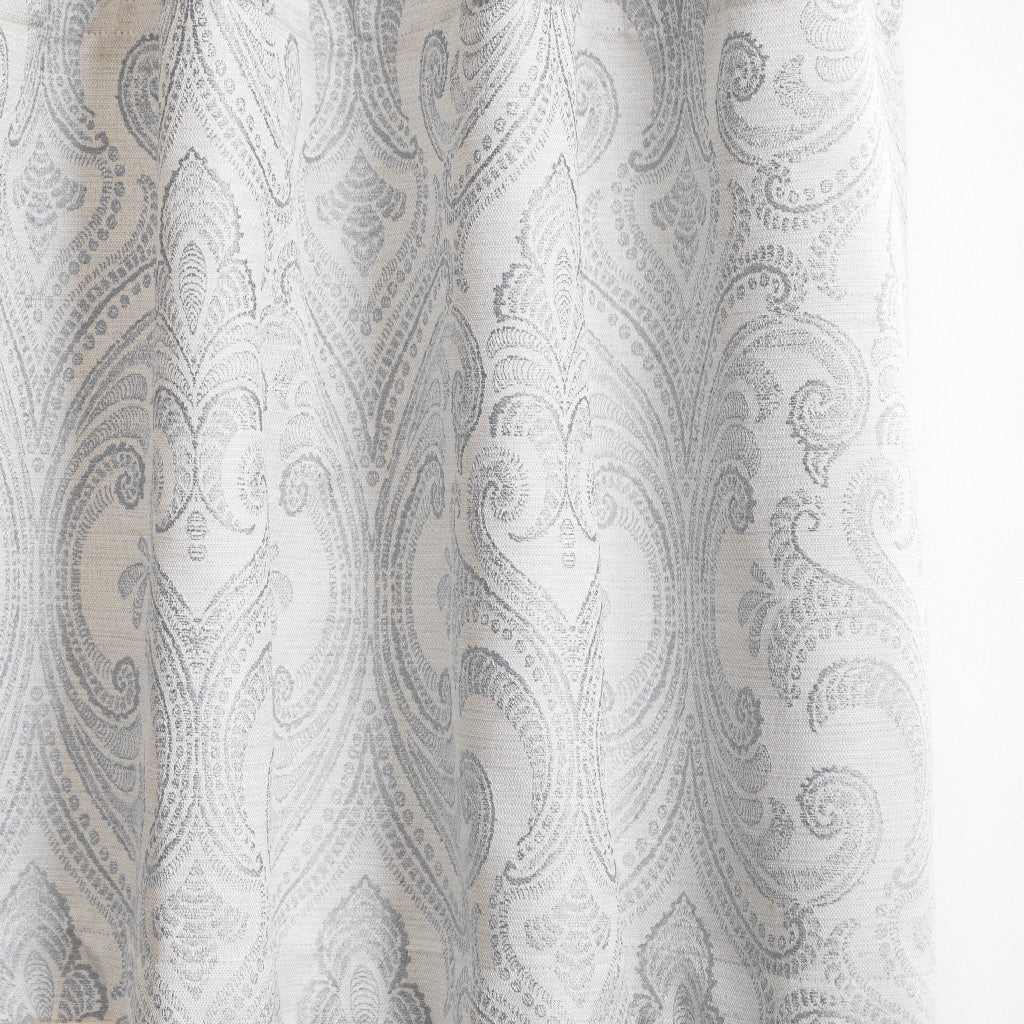 VALENCIA - Linen Blend Floral Embroidered Curtains - Subtle Gray -extra long curtains - drapery - Loft Curtains